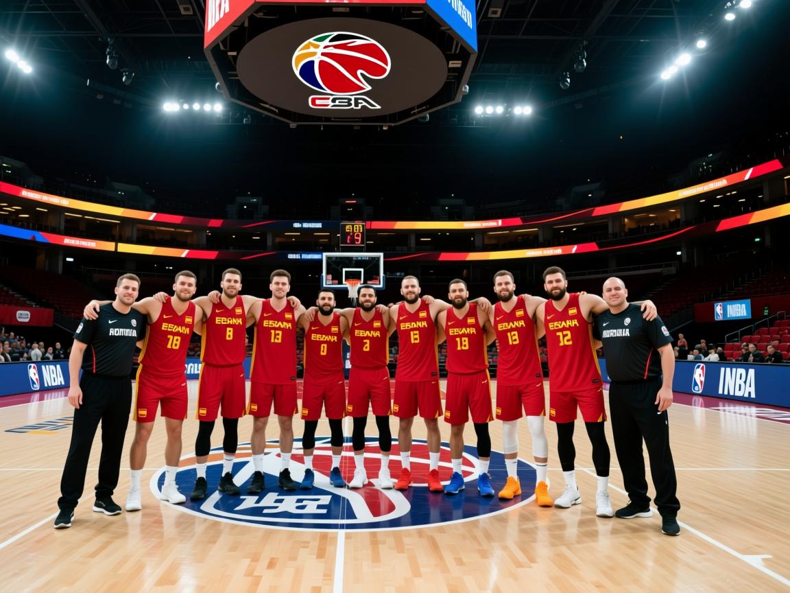 西班牙队队员团结一致，共赢高光时刻